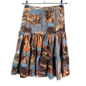 Unisex Handmade - Fabric skirt, size 36 - Blue (1)
