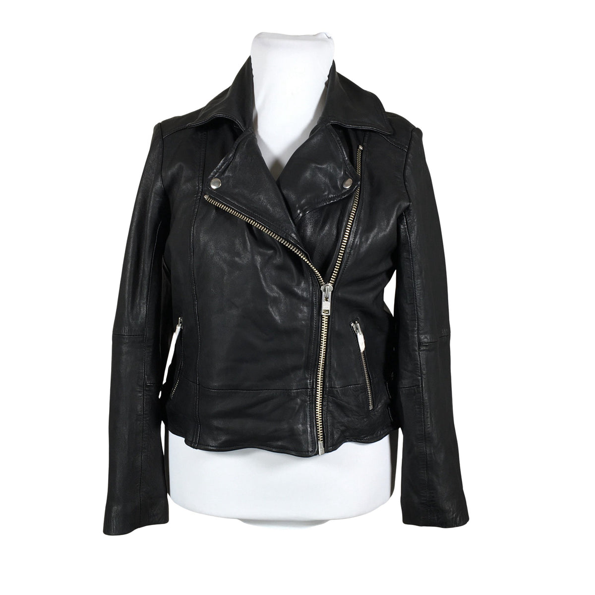 Unisex Y.A.S - Leather jacket, size 42 - Black (1)