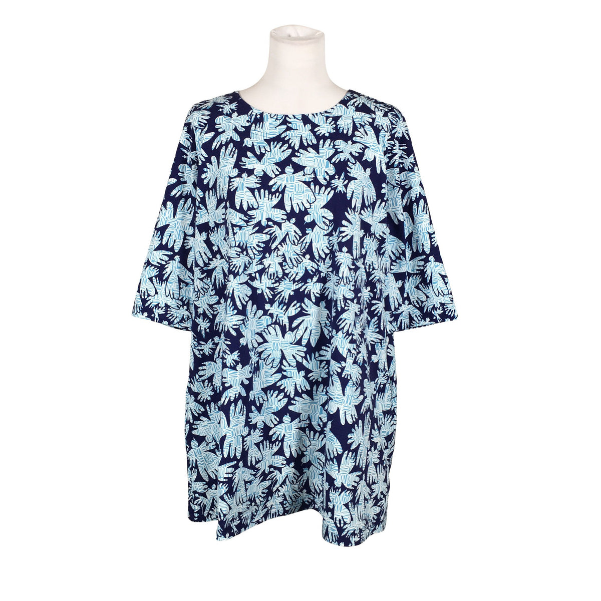 Unisex Virkkukoukkunen - Tricot tunic, size 40 - Blue (1)