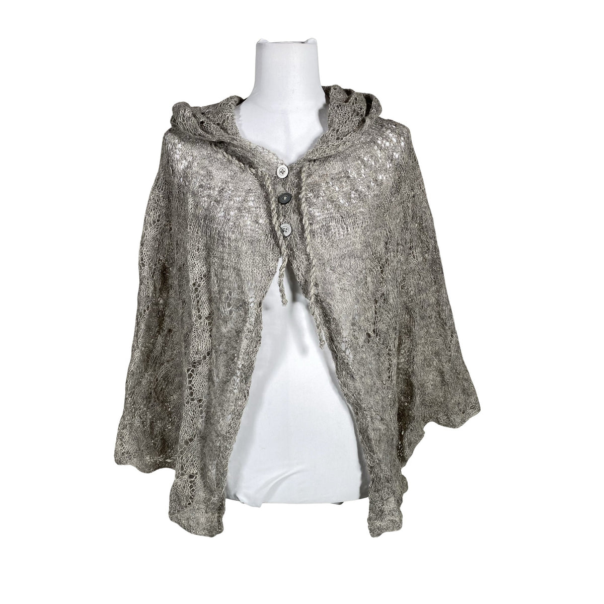 Unisex Handmade - Poncho, size 36 - Gray (1)