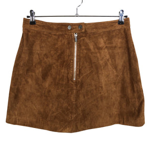 Unisex Miss Selfridge - Leather skirt, size 42 - Brown (1)