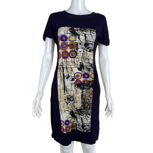 Unisex Mandarin - Tricot dress, size 36 - Blue (2)