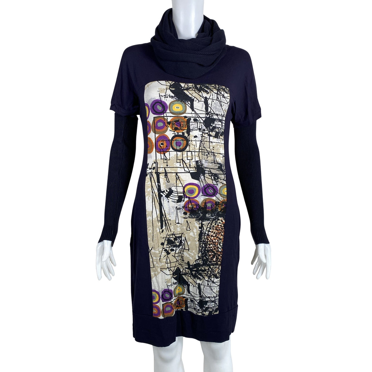 Unisex Mandarin - Tricot dress, size 36 - Blue (1)