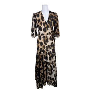 Unisex Ganni - Schiffon dress, size 38 - Brown (1)