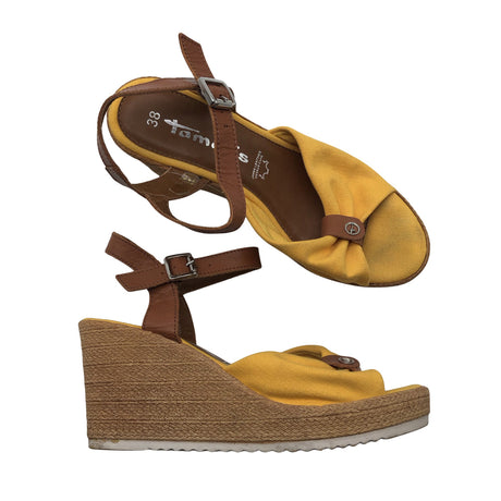 Unisex Tamaris - Wedge sandals, size 38 - Orange ()