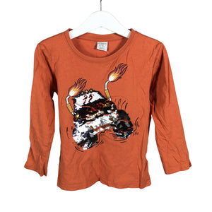 Unisex Lindex - T-shirt, size 110 - 116 - Orange (1)