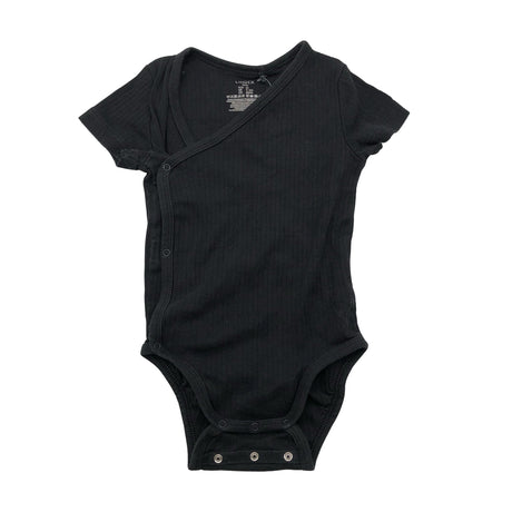 Unisex Lindex - Wrap bodysuit, size 62 - 68 - Black ()