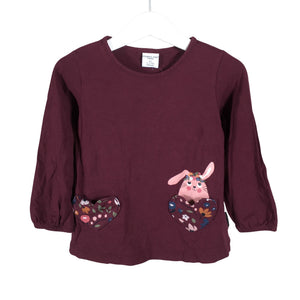 Unisex Polarn O. Pyret - Tricot shirt, size 92 - 98 - Wine red (1)