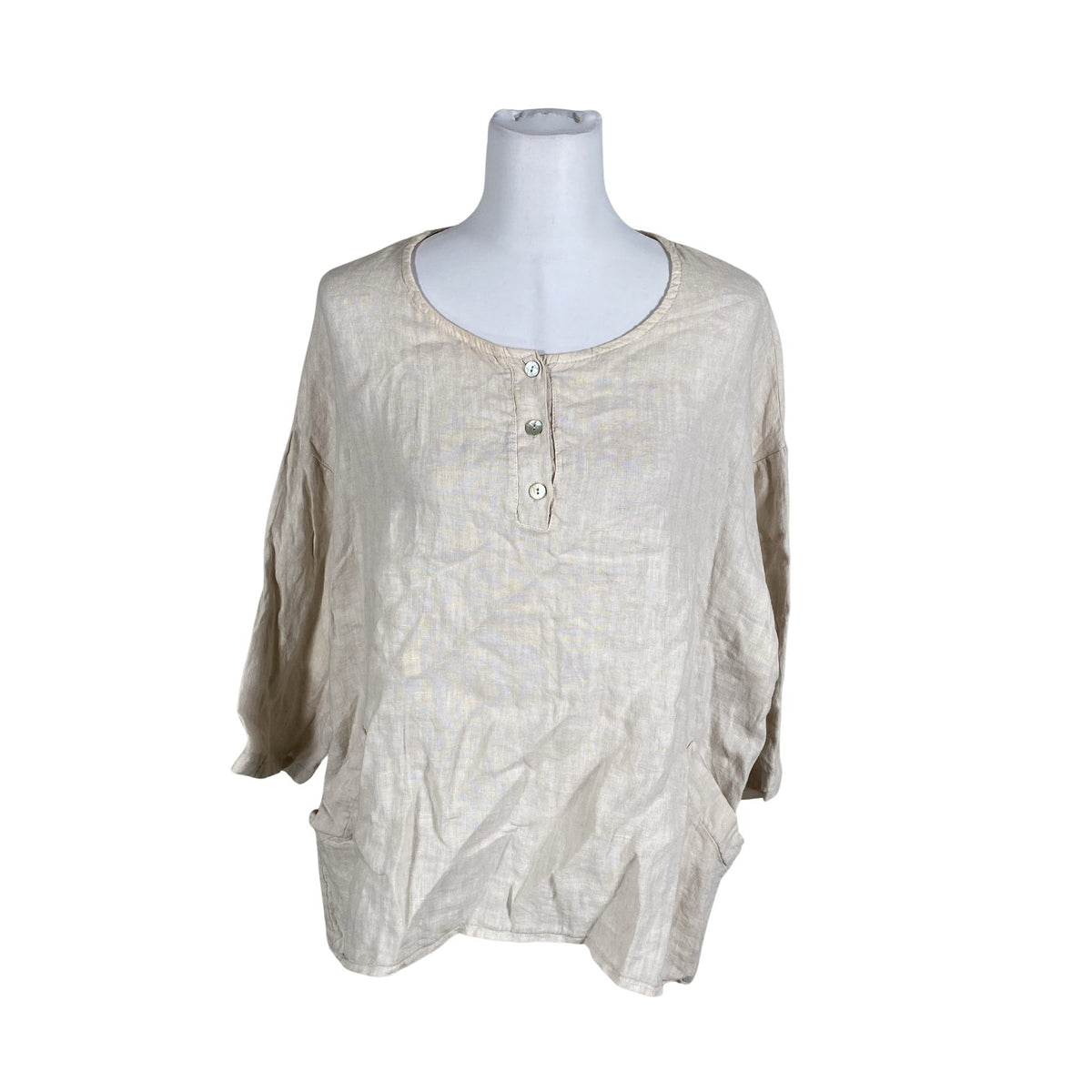 Unisex Puro Lino - Blouse, size 38 - Beige (1)