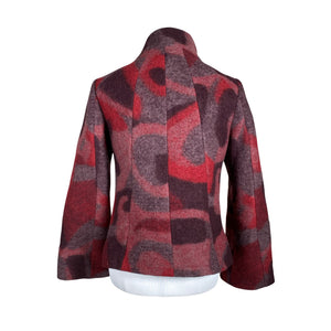 Unisex Sandwich - Wool coat, size 38 - Wine red (2)