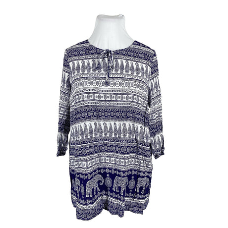 Unisex Cut & Pret - Schiffon tunic, size 44 - Blue ()