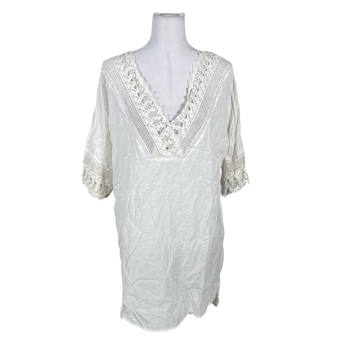 Unisex Lindex - Schiffon tunic, size 38 - White (1)
