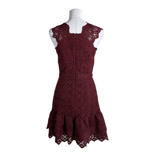 Unisex Reiss - Party dress, size 38 - Wine red (3)