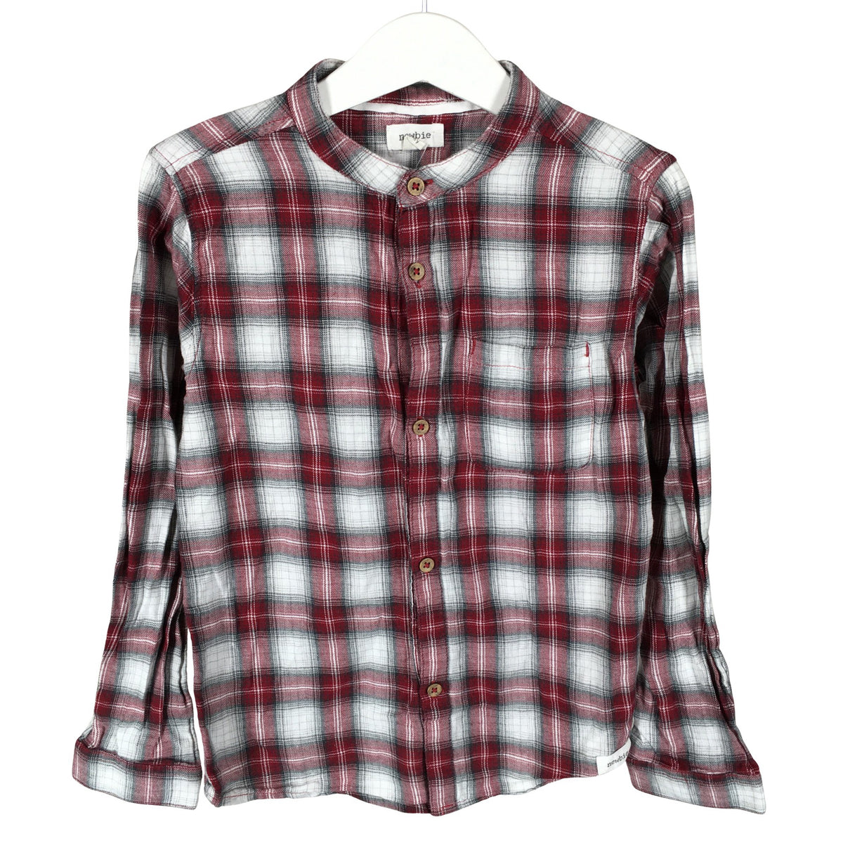 Unisex Newbie - Collared shirt, size 122 - 128 - Wine red (1)
