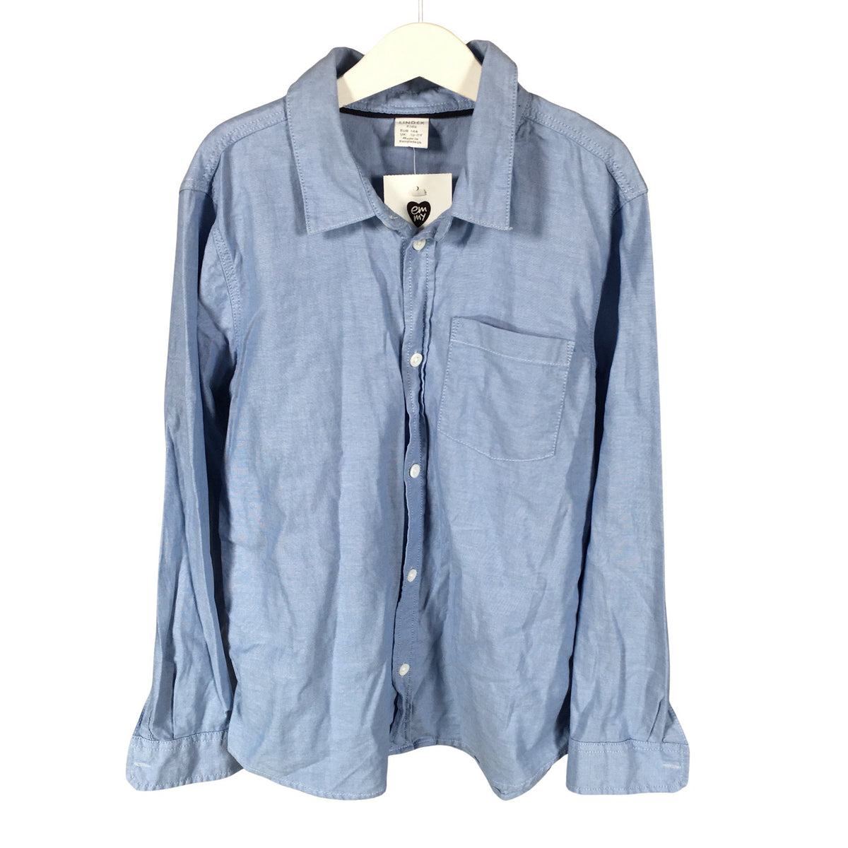 Unisex Lindex - Collared shirt, size 140 - 146 - Light blue (1)