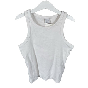 Unisex Lindex - Tricot tank top, size 146 - 152 - White (1)