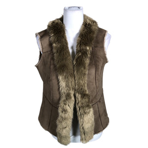 Unisex Gerry Weber - Faux fur vest, size 38 - Brown (1)