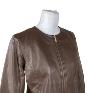 Unisex Your Face - Leather jacket, size 38 - Brown (3)