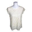 Unisex Massimo Dutti - Short-sleeved blouse, size 38 - Natural white ()