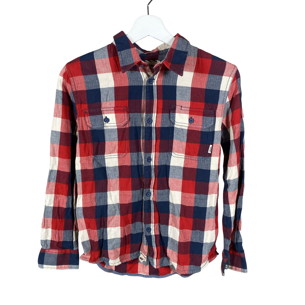 Unisex Vans - Collared shirt, size 158 - 164 - Red (1)