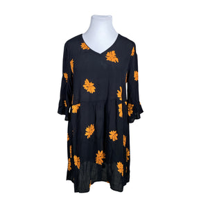 Unisex Zizzi - Schiffon dress, size 46 - Black (1)