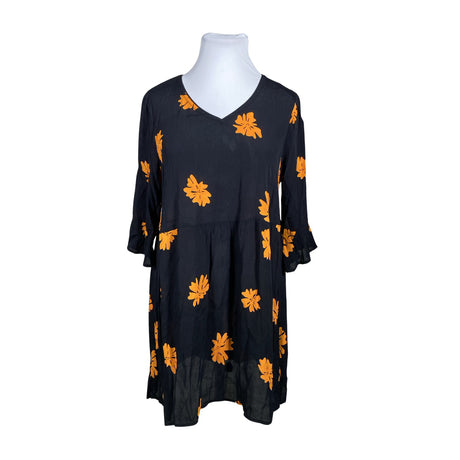 Unisex Zizzi - Schiffon dress, size 46 - Black ()