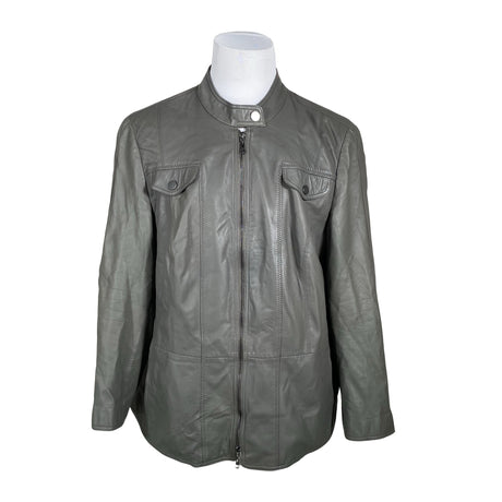 Unisex Samoon - Leather jacket, size L - Gray ()