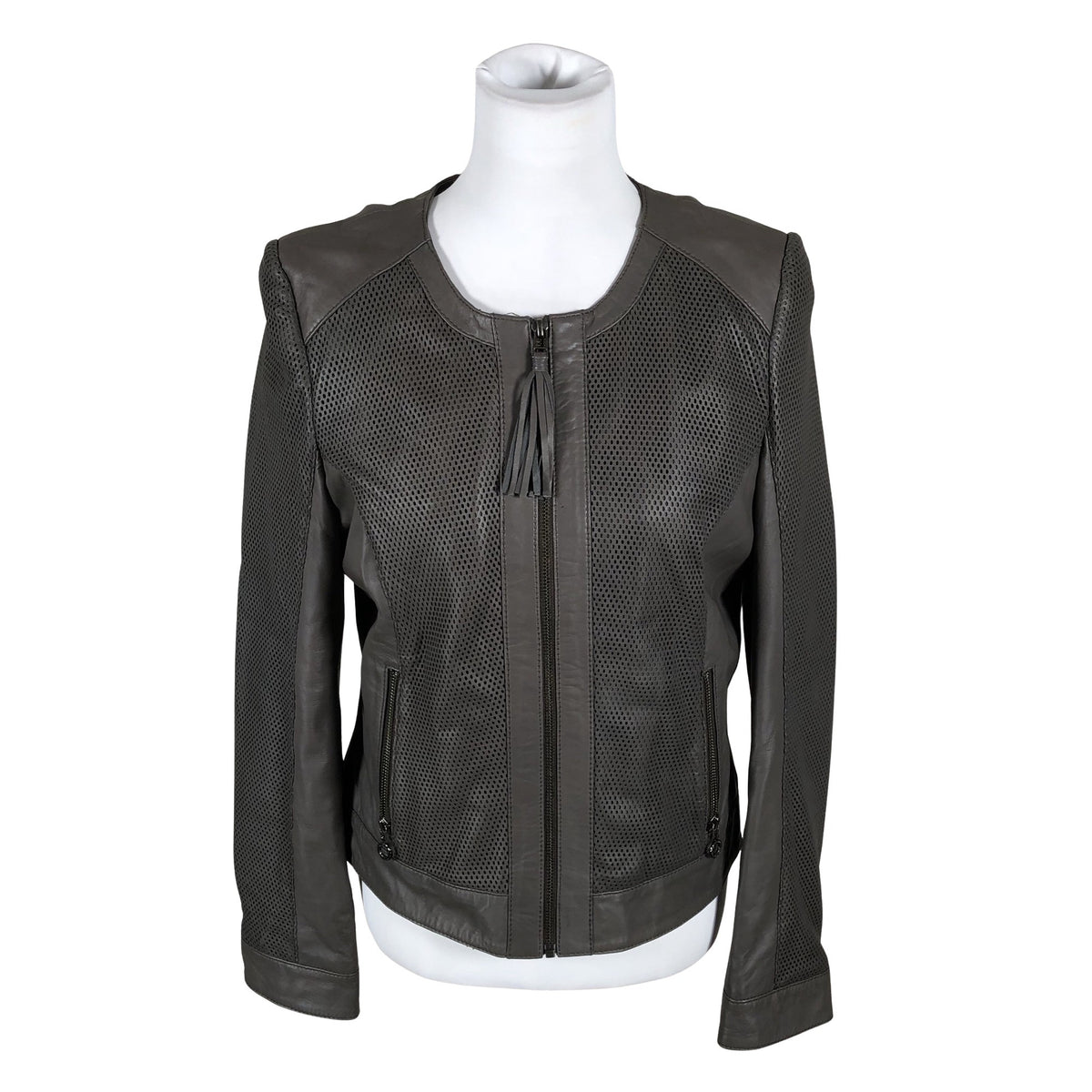 Unisex Comma - Leather jacket, size 40 - Gray (1)