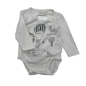 Unisex Lindex - Wrap bodysuit, size 56 - 62 - White (1)