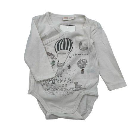 Unisex Lindex - Wrap bodysuit, size 56 - 62 - White ()