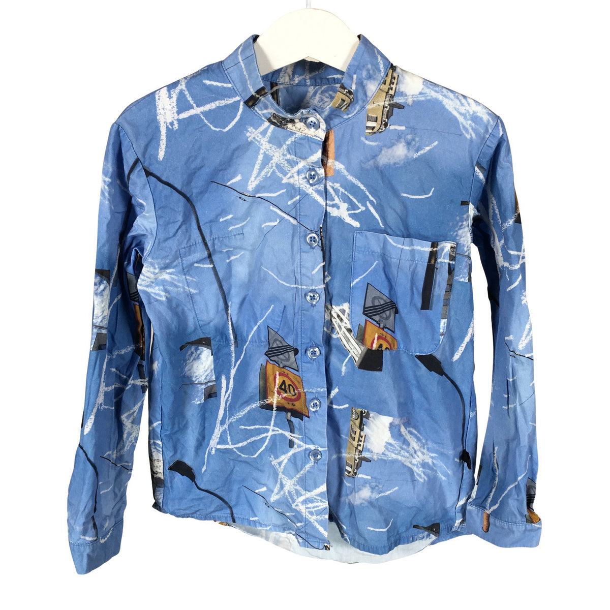 Unisex Vimma - Collared shirt, size 104 - 110 - Light blue (1)