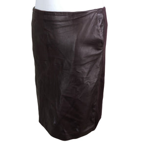 Unisex Weekend by MaxMara - Leather skirt, size 44 - Wine red (3)