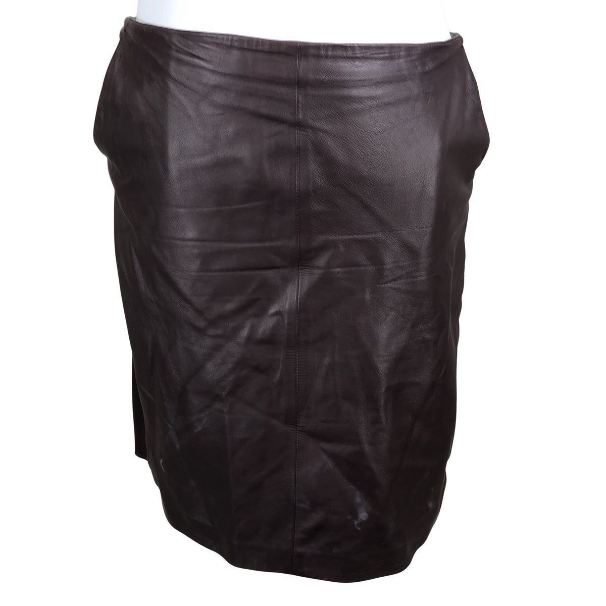 Unisex Weekend by MaxMara - Leather skirt, size 44 - Wine red (1)
