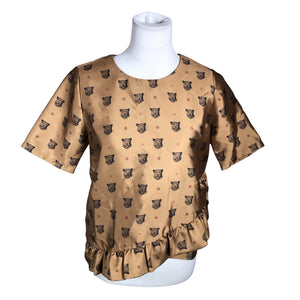 Unisex Scotch&Soda - Short-sleeved blouse, size 36 - Brown (1)