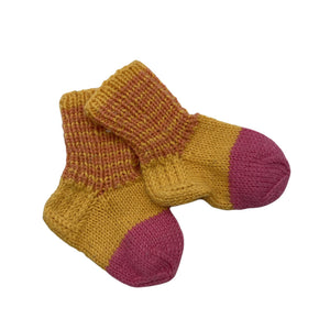 Unisex Handmade - Wool socks, size 28 - Yellow (1)