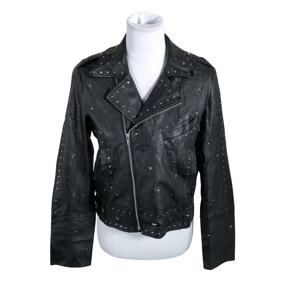 Unisex mint&berry - Leather jacket, size 38 - Black (1)