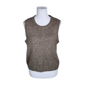 Unisex Part two - Knit vest, size 38 - Brown (1)