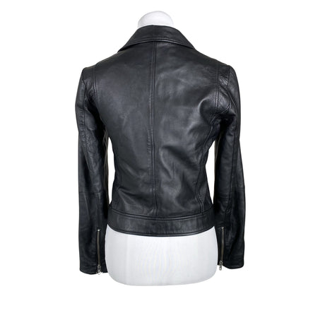 Unisex Selected - Leather jacket, size 34 - Black (2)