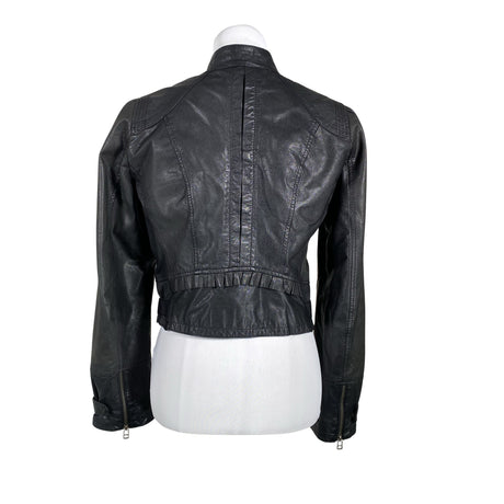 Unisex Lindex - Leather jacket, size 36 - Black (2)
