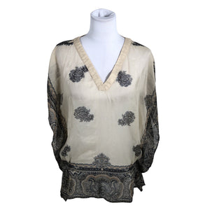 Unisex Fransa - Short-sleeved blouse, size 38 - Beige (1)