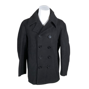 Unisex Pea Coat - Wool coat, size XL - Black (1)