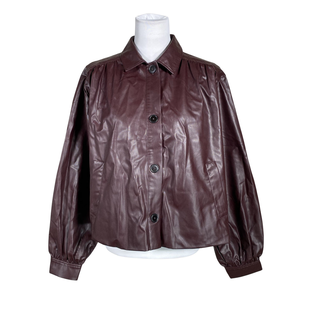Unisex Lindex - Leather jacket, size 38 - Brown (1)