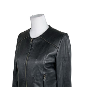 Unisex Selected - Leather jacket, size 36 - Black (3)