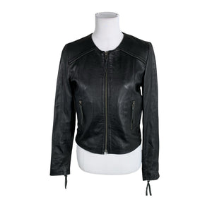 Unisex Selected - Leather jacket, size 36 - Black (1)