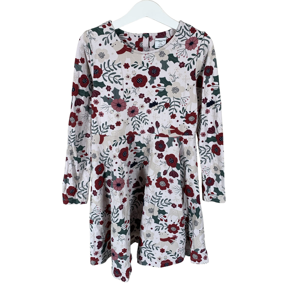Unisex Polarn O. Pyret - Tricot dress, size 122 - 128 - Light pink (1)