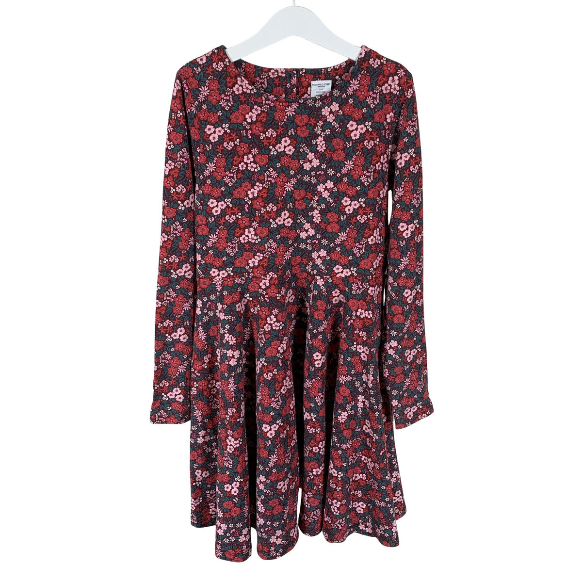 Unisex Polarn O. Pyret - Tricot dress, size 134 - 140 - Wine red (1)