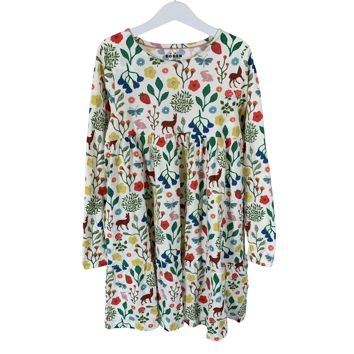 Unisex Mini Boden - Tricot dress, size 134 - 140 - White (1)
