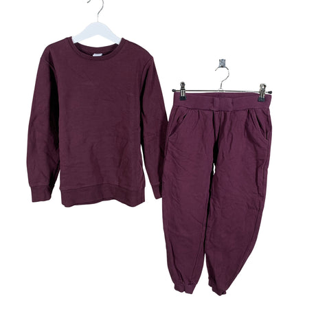 Unisex Lindex - Sweatshirt and pants set, size 128 - 134 - Wine red ()