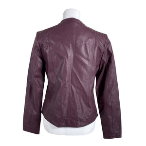 Unisex b.Young - Leather jacket, size 38 - Violet (2)