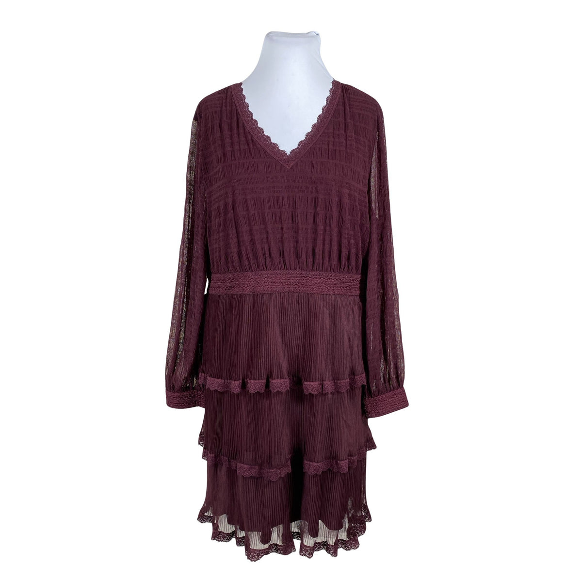 Unisex Happy Holly - Schiffon dress, size 52 - Wine red (1)